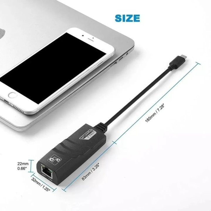 Adaptador Convertidor Usb C A Ethernet Gigabit 1000 Mbps Lan