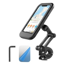 Soporte Celular Impermeable Moto Bici 360° Universal 6.8 Negro