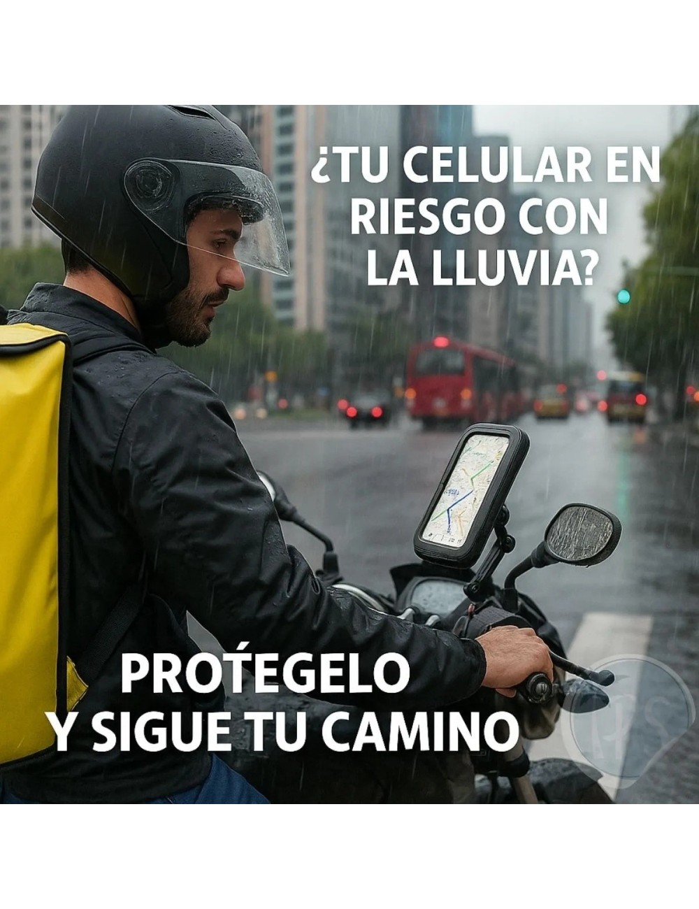 Soporte Celular Impermeable Moto Bici 360° Universal 6.8 Negro