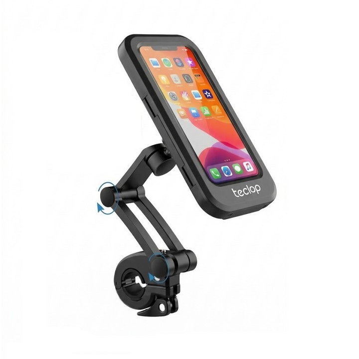 Soporte Celular Impermeable Moto Bici 360° Universal 6.8 Negro