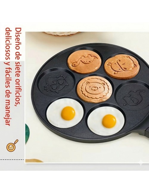 Sartén Antiadherente Para Pancakes Niños Figuras Animales Negro