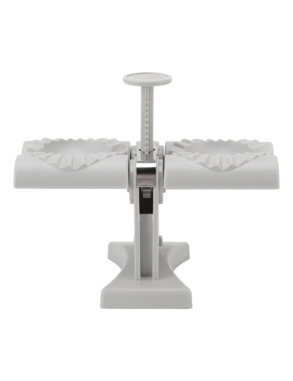 Máquina Doble Para Hacer Empanadas Y Dumplings Molde Manual Gris