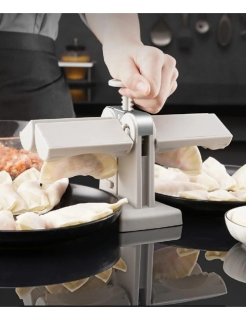 Máquina Doble Para Hacer Empanadas Y Dumplings Molde Manual Gris
