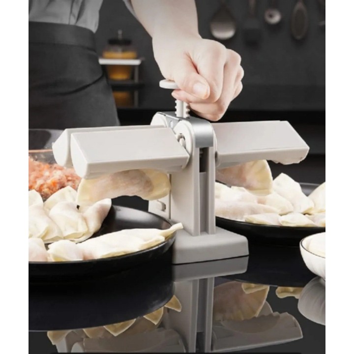 Máquina Doble Para Hacer Empanadas Y Dumplings Molde Manual Gris