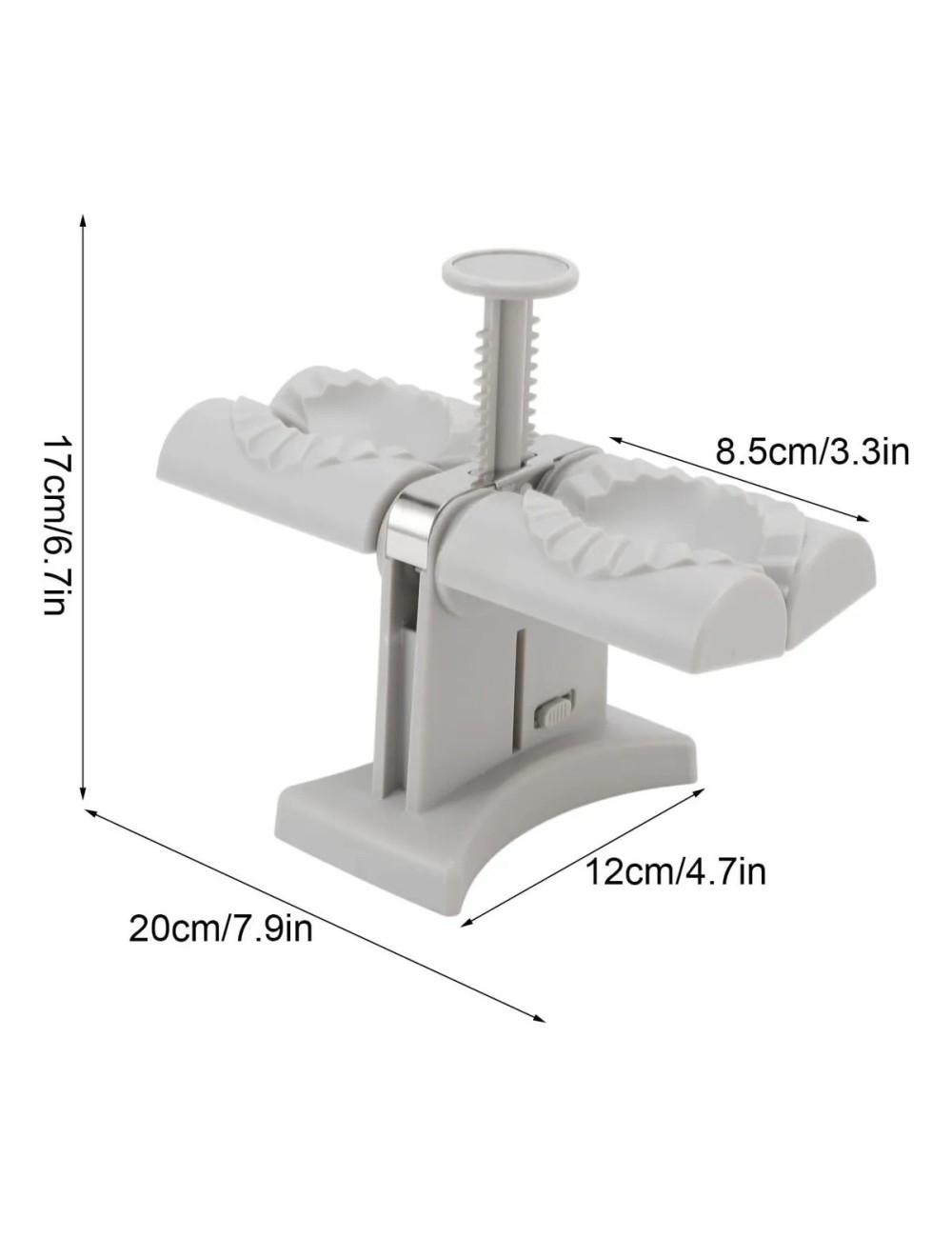 Máquina Doble Para Hacer Empanadas Y Dumplings Molde Manual Gris