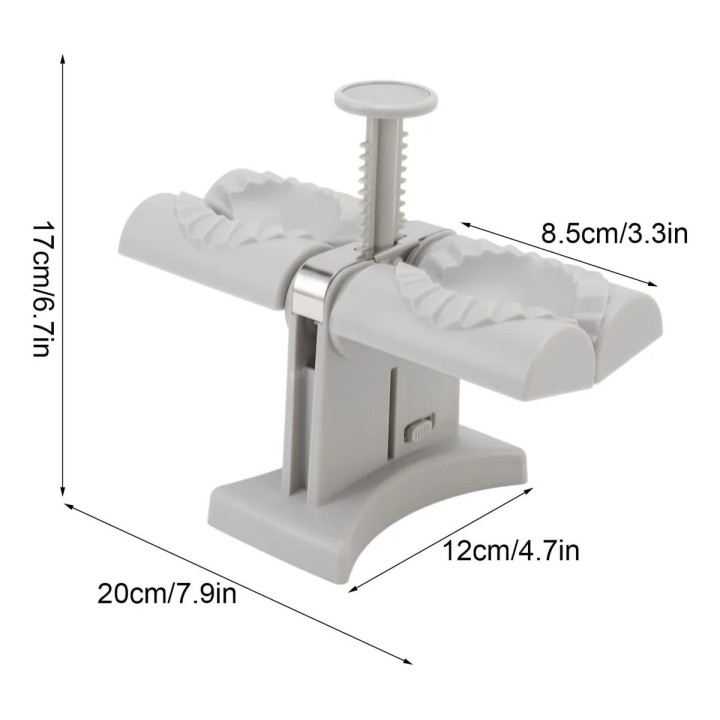 Máquina Doble Para Hacer Empanadas Y Dumplings Molde Manual Gris
