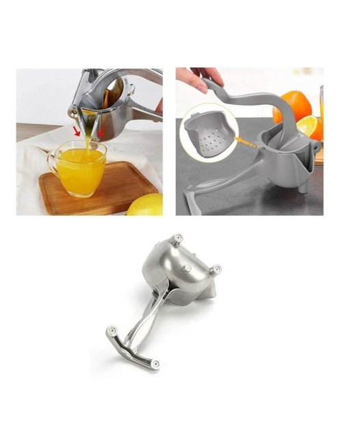 Exprimidor Manual Frutas Cítricos Jugos Sin Semillas 3 En 1 Plateado