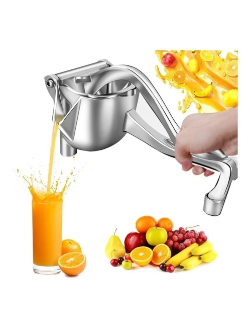 Exprimidor Manual Frutas Cítricos Jugos Sin Semillas 3 En 1 Plateado