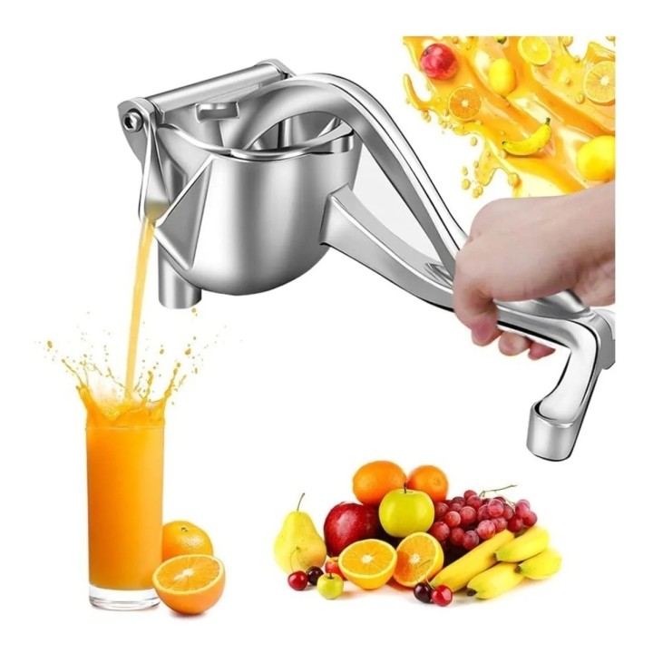 Exprimidor Manual Frutas Cítricos Jugos Sin Semillas 3 En 1 Plateado