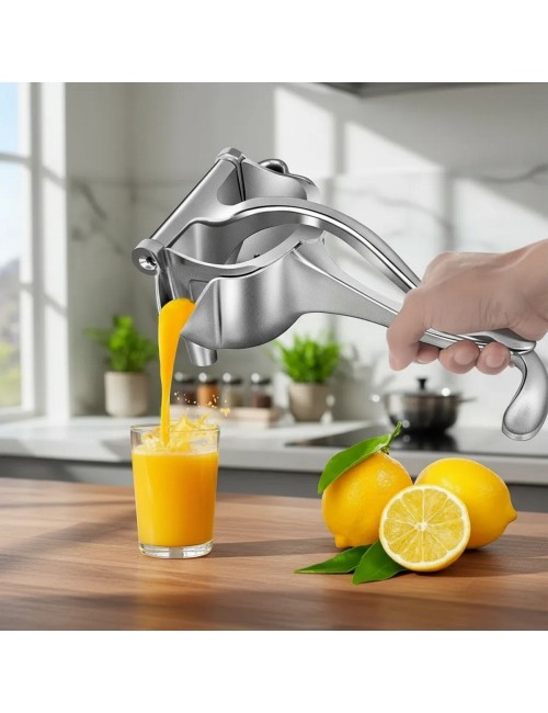 Exprimidor Manual Frutas Cítricos Jugos Sin Semillas 3 En 1 Plateado