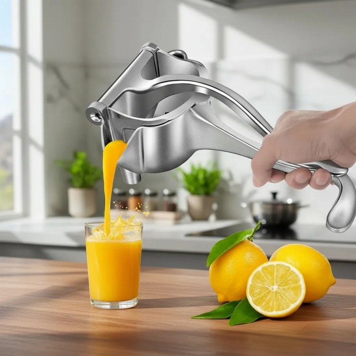 Exprimidor Manual Frutas Cítricos Jugos Sin Semillas 3 En 1 Plateado
