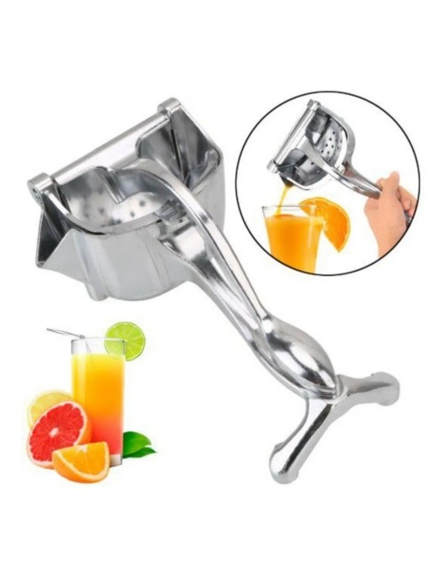 Exprimidor Manual Frutas Cítricos Jugos Sin Semillas 3 En 1 Plateado