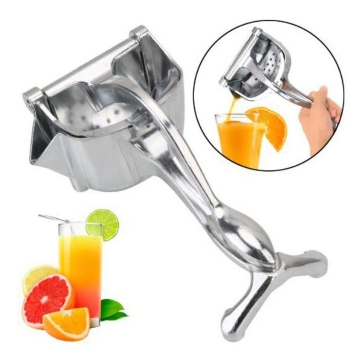 Exprimidor Manual Frutas Cítricos Jugos Sin Semillas 3 En 1 Plateado