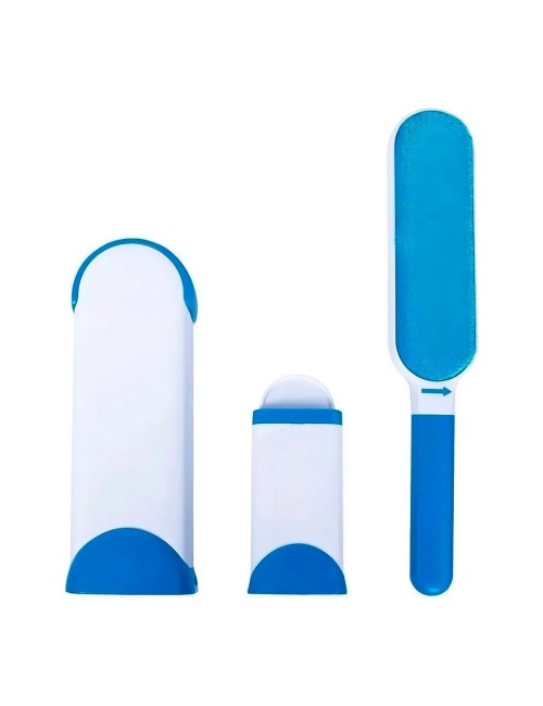 Cepillo Quita Pelos Mascotas Autolimpiante Reutilizable 2en1 Azul