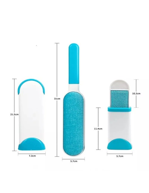 Cepillo Quita Pelos Mascotas Autolimpiante Reutilizable 2en1 Azul