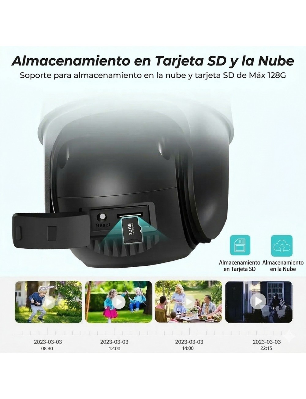 Cámara Seguridad Wifi Doble Lente 8mp 4k Ptz Alarma Sirena Gris