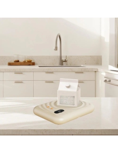 Calentador De Tazas Digital 2 En 1 Con Calefactor De Manos Beige