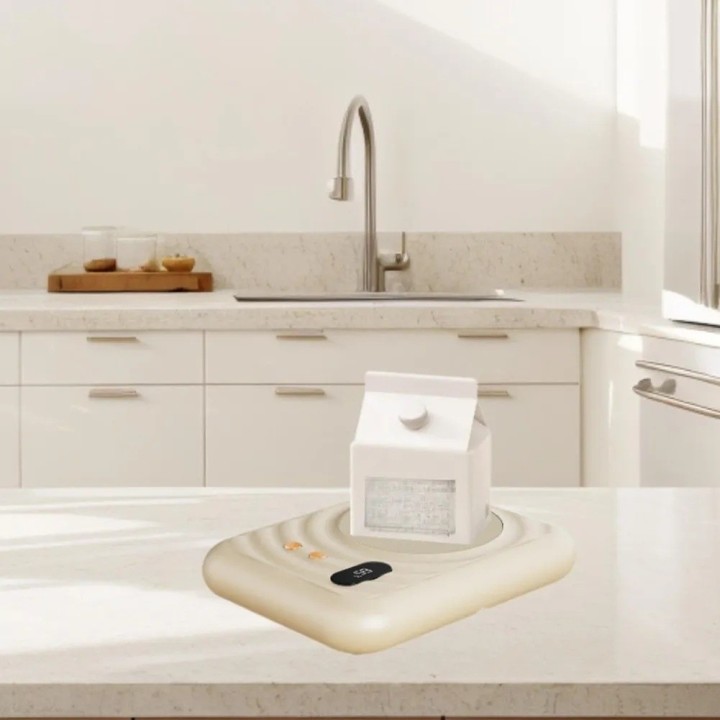 Calentador De Tazas Digital 2 En 1 Con Calefactor De Manos Beige