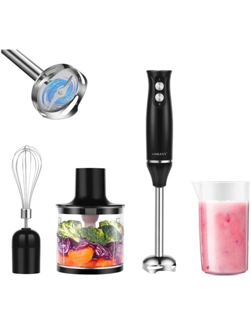 Batidora De Mano Inmersión 4 En 1 Potente 500w Mixer Pro Negro 110v/220v