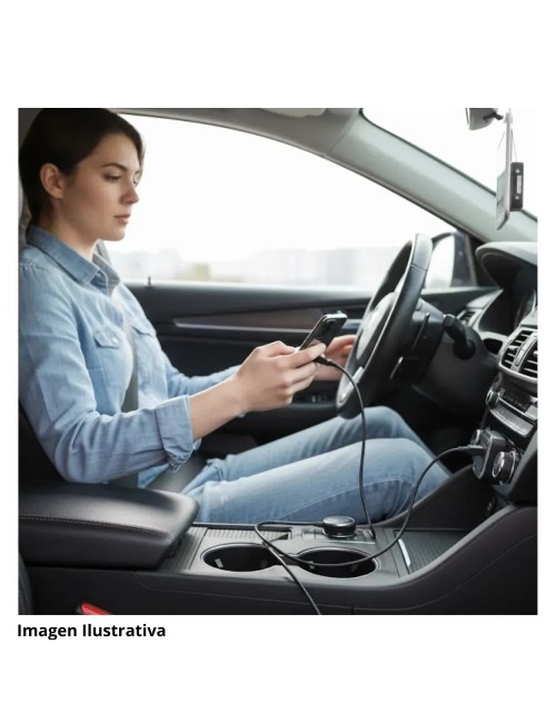 Cargador Carro Carga Rápida 180w Retráctil 5 En 1 Transmisor Negro