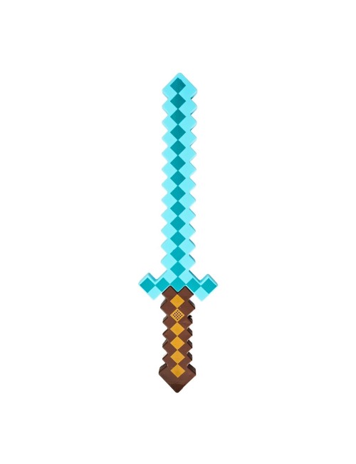 Espada Minecraft Diamante Juguete Con Luz Led Y Sonido 58cm