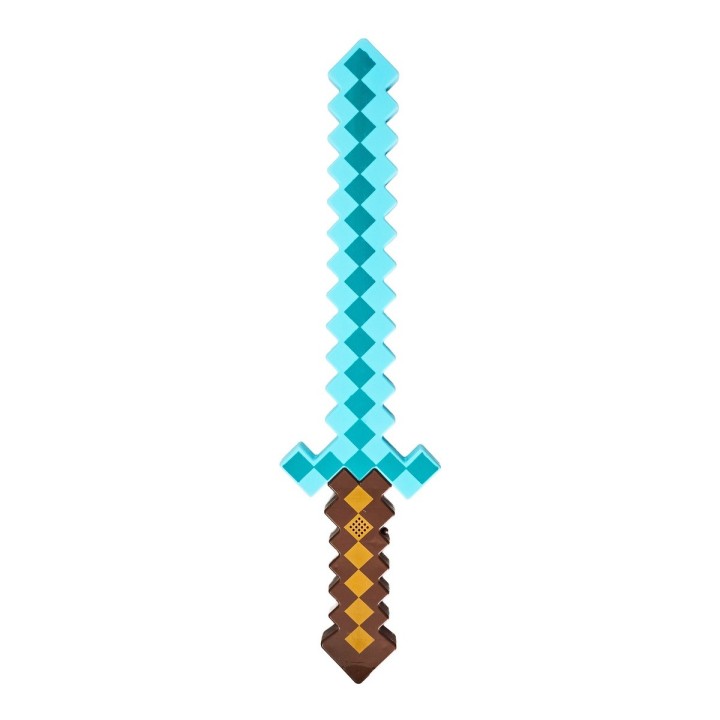 Espada Minecraft Diamante Juguete Con Luz Led Y Sonido 58cm