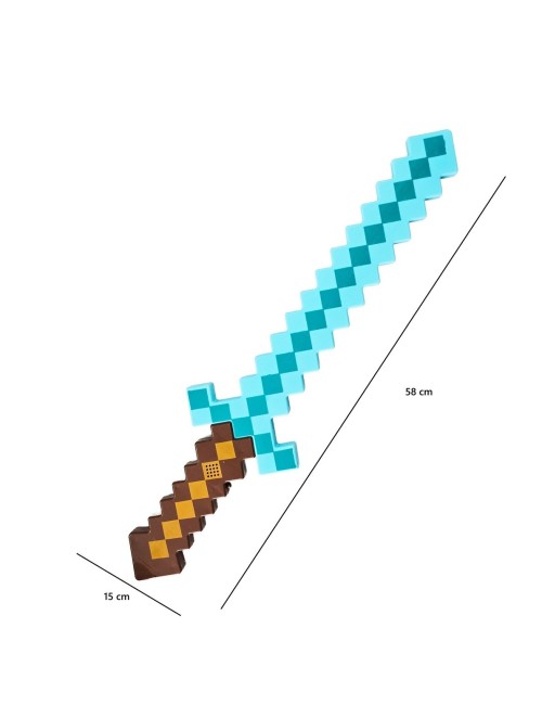 Espada Minecraft Diamante Juguete Con Luz Led Y Sonido 58cm