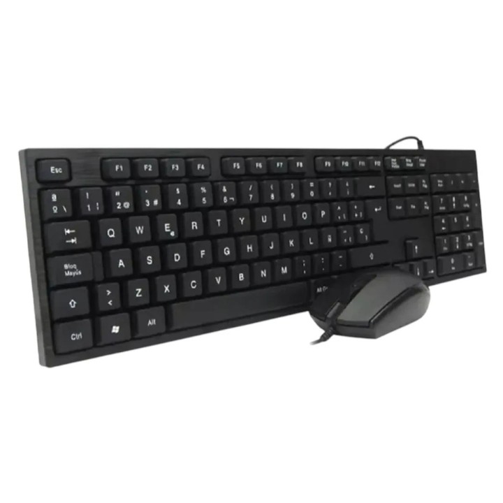 Kit Teclado Y Mouse Alámbrico Ctl-001 Usb Negro Negro