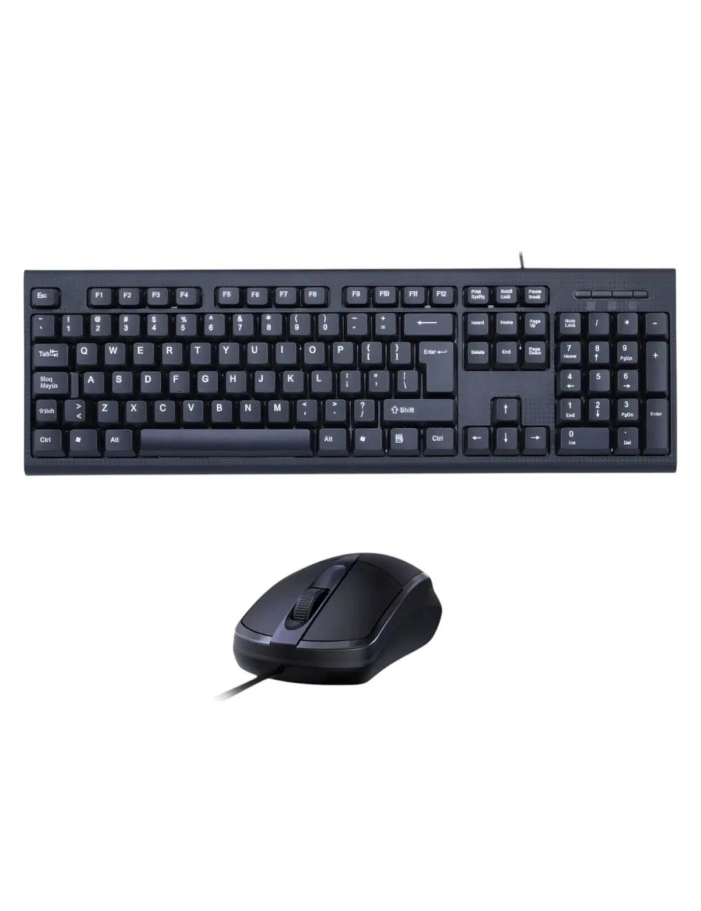 Kit Teclado Y Mouse Alámbrico Ctl-001 Usb Negro Negro