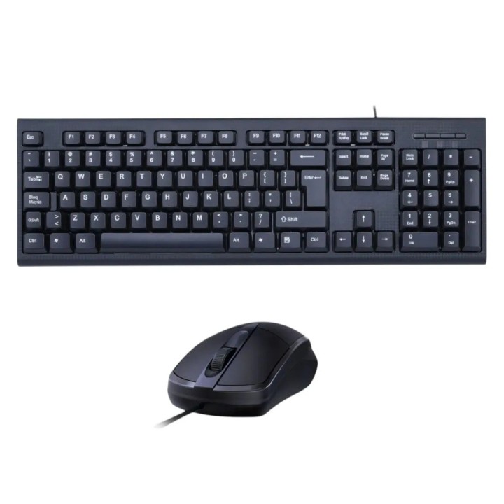 Kit Teclado Y Mouse Alámbrico Ctl-001 Usb Negro Negro