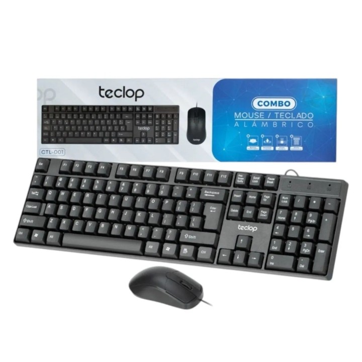Kit Teclado Y Mouse Alámbrico Ctl-001 Usb Negro Negro