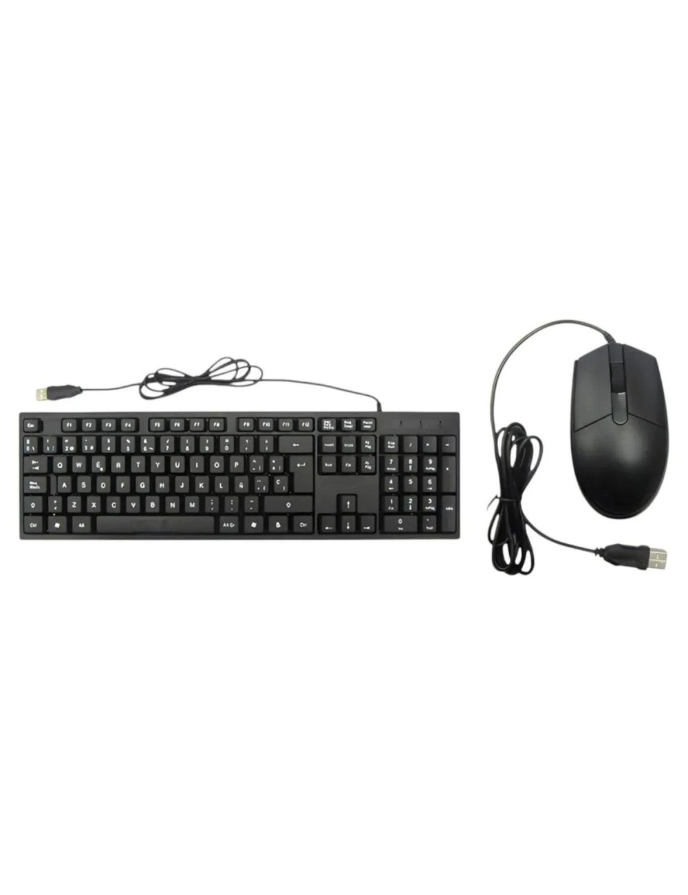 Kit Teclado Y Mouse Alámbrico Ctl-001 Usb Negro Negro