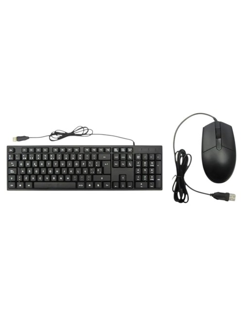 Kit Teclado Y Mouse Alámbrico Ctl-001 Usb Negro Negro