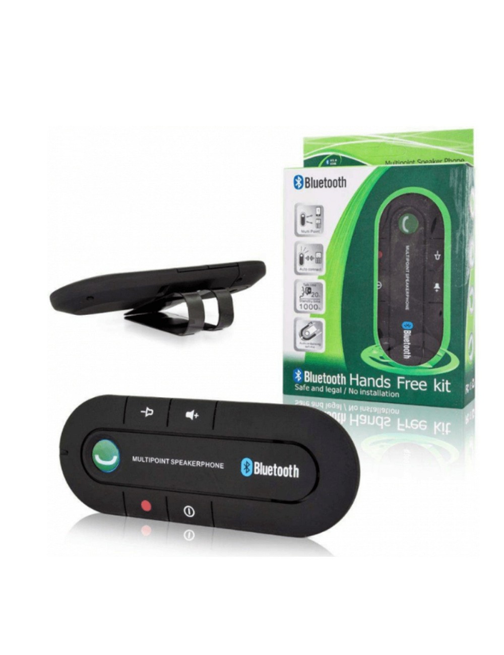 Manos Libres Bluetooth Carro Altavoz Multipoint Inalámbrico Negro