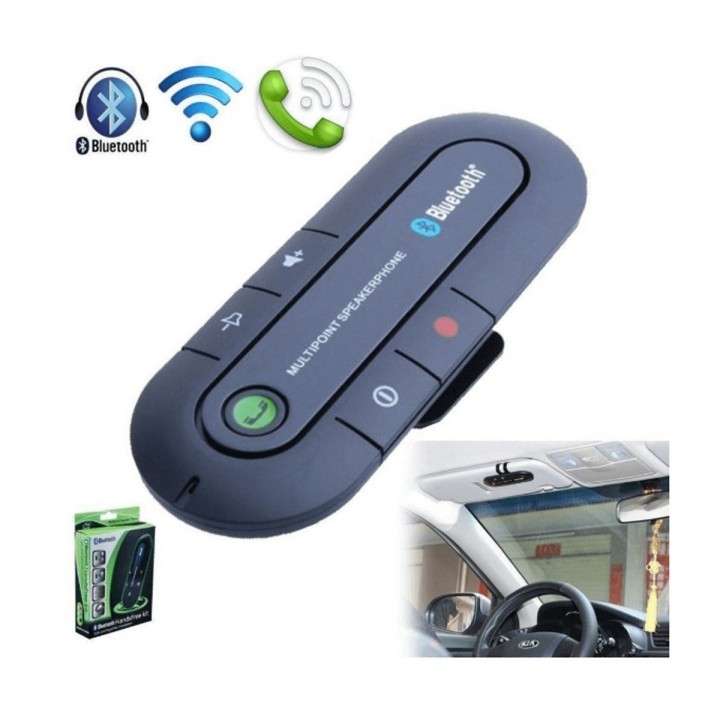 Manos Libres Bluetooth Carro Altavoz Multipoint Inalámbrico Negro