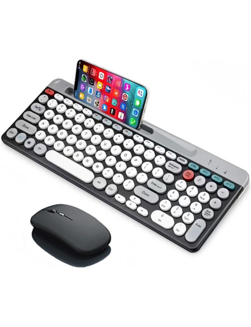 Combo Teclado Bluetooth + Mouse Inalámbrico Multidispositivo Negro