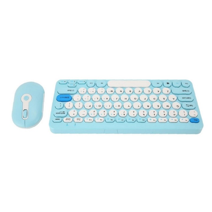 Combo Teclado Mecánico Retro Vintage Mouse Inalámbrico 2.4g Negro