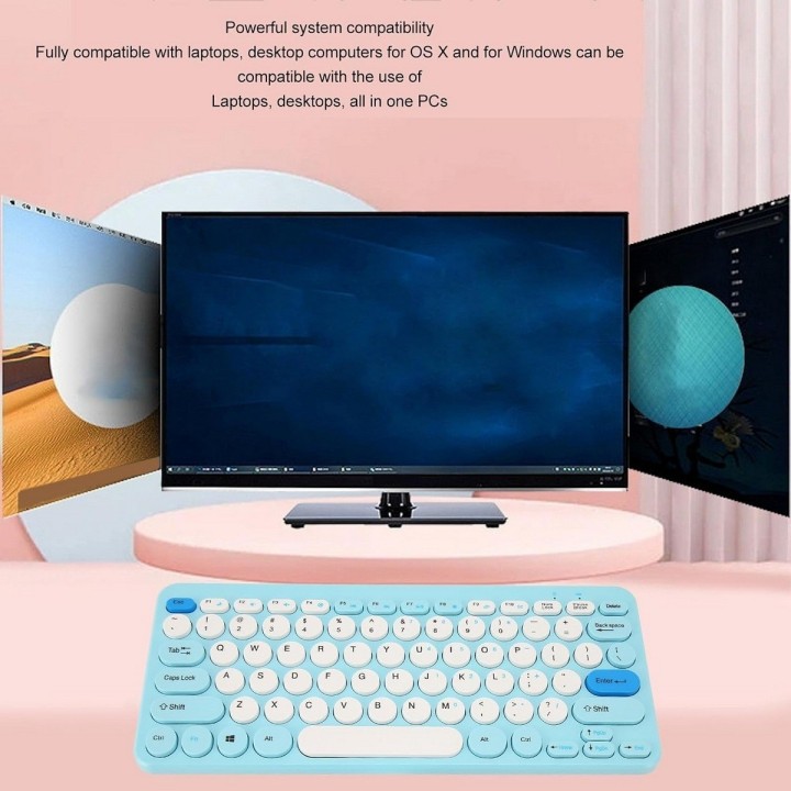 Combo Teclado Mecánico Retro Vintage Mouse Inalámbrico 2.4g Negro