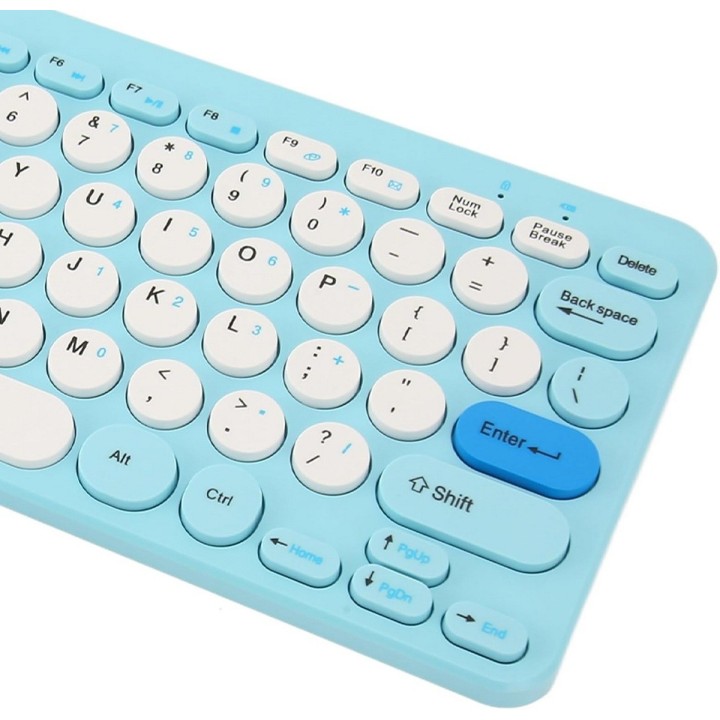 Combo Teclado Mecánico Retro Vintage Mouse Inalámbrico 2.4g Negro