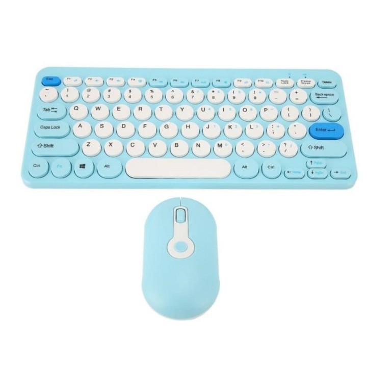 Combo Teclado Mecánico Retro Vintage Mouse Inalámbrico 2.4g Negro