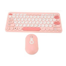 Combo Teclado Mecánico Retro Vintage Mouse Inalámbrico 2.4g Negro