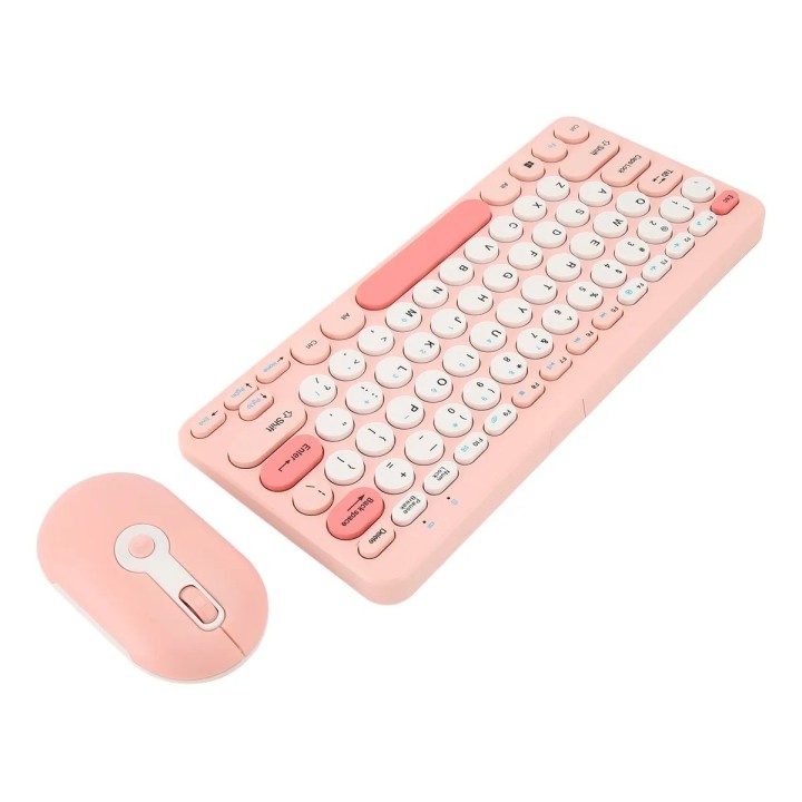 Combo Teclado Mecánico Retro Vintage Mouse Inalámbrico 2.4g Negro