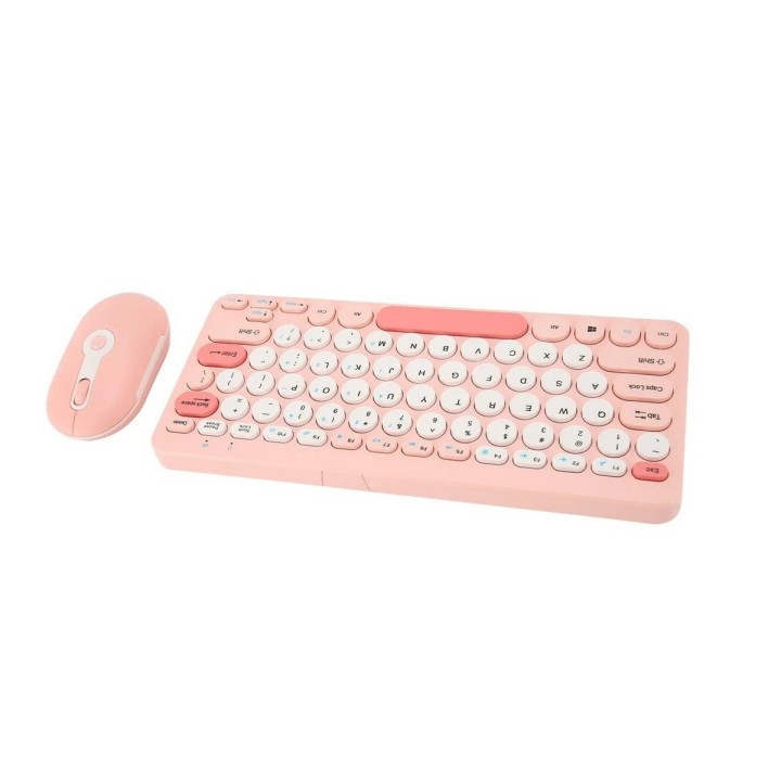 Combo Teclado Mecánico Retro Vintage Mouse Inalámbrico 2.4g Negro