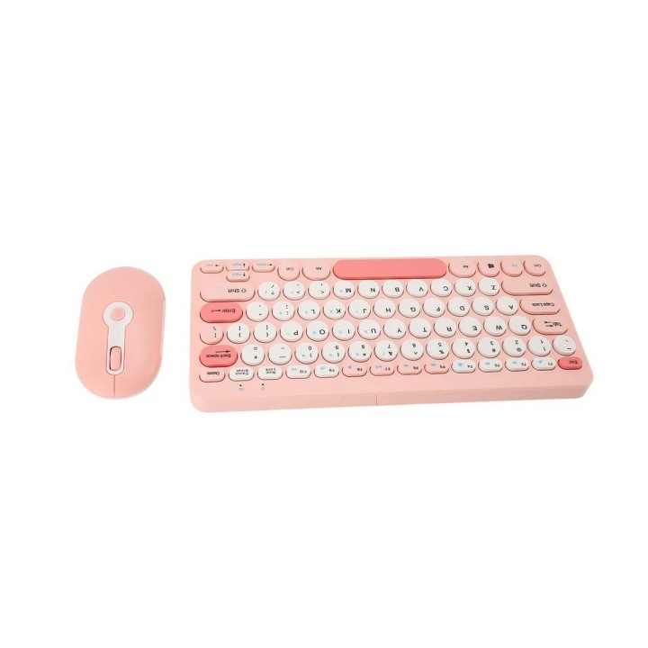 Combo Teclado Mecánico Retro Vintage Mouse Inalámbrico 2.4g Negro