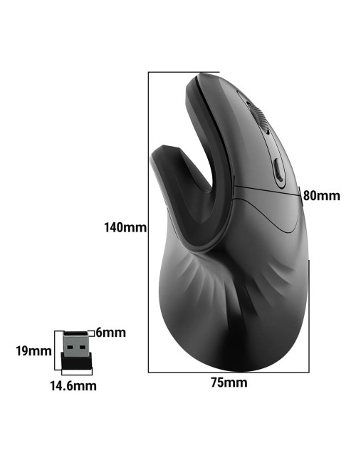 Mouse Ergonómico Vertical Inalámbrico Rf-7051 Pro Salud