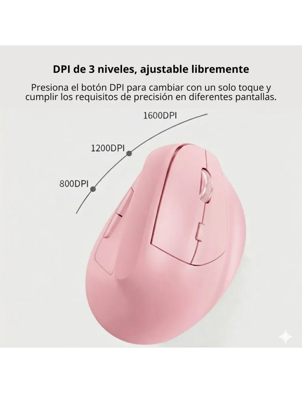 Mouse Vertical Ergonómico Femenino D8 Inalámbrico Recargable