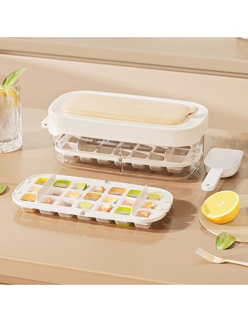 Cubitera Doble Con Contenedor Y Sistema De Prensa Fácil Cubo