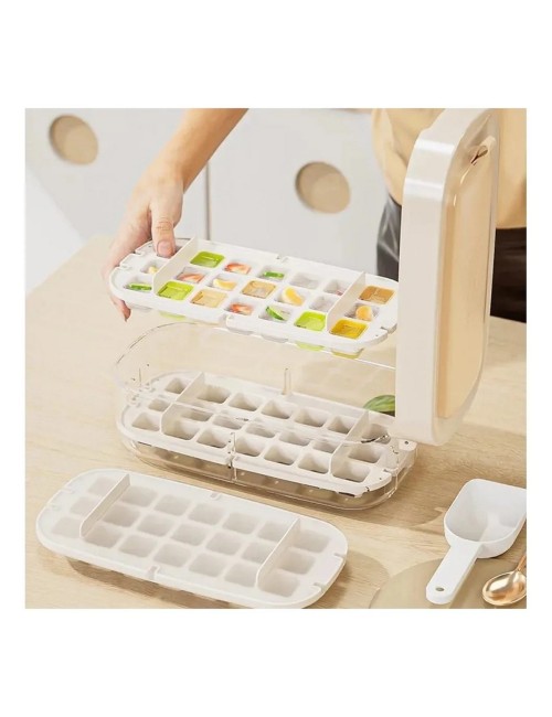 Cubitera Doble Con Contenedor Y Sistema De Prensa Fácil Cubo