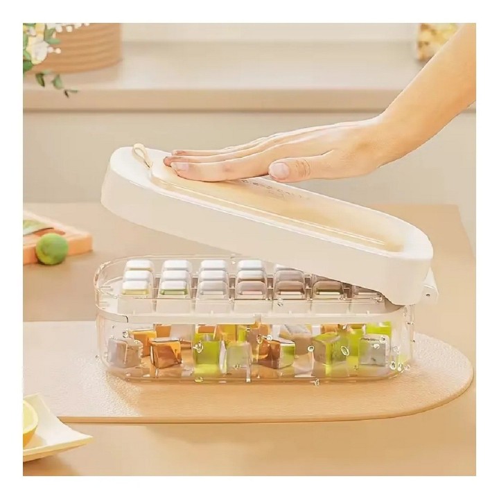 Cubitera Doble Con Contenedor Y Sistema De Prensa Fácil Cubo