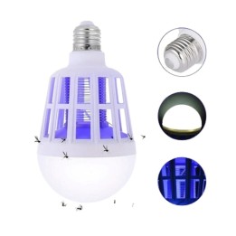 Bombillo Led Mata Mosquitos 2 En 1 Trampa Insecto Recargable